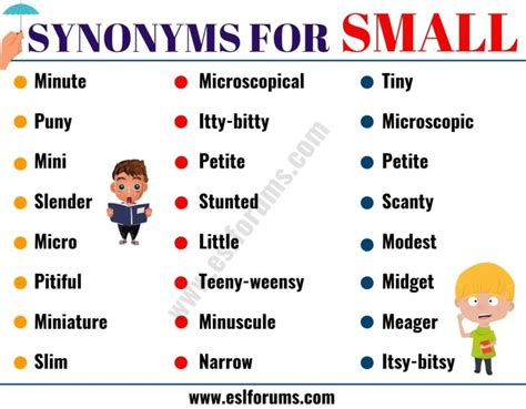words that are similar to small